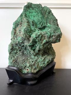 Large Malachite Scholar Stone on Display Stand - 2779190