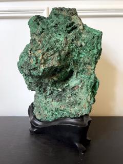 Large Malachite Scholar Stone on Display Stand - 2779192