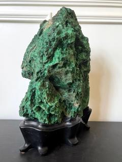 Large Malachite Scholar Stone on Display Stand - 2779193