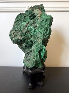 Large Malachite Scholar Stone on Display Stand - 2779194