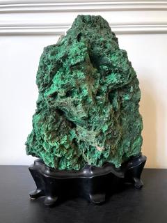 Large Malachite Scholar Stone on Display Stand - 2779196