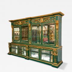Large Malachite and Gilt Bronze Neoclassical Display Cabinet - 4740872