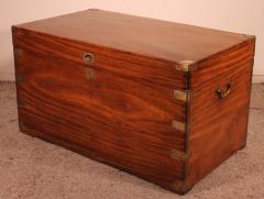 Large Marine Chest Campaign Chest In Camphor Wood From The 19th Century - 2616867