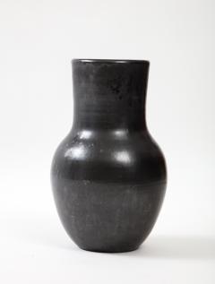 Large Matte Black Vallauris Vase with Glaze France c 1950 Signed BIOT - 2458606