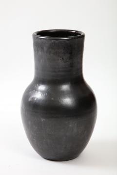 Large Matte Black Vallauris Vase with Glaze France c 1950 Signed BIOT - 2458608