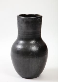 Large Matte Black Vallauris Vase with Glaze France c 1950 Signed BIOT - 2458610