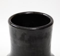 Large Matte Black Vallauris Vase with Glaze France c 1950 Signed BIOT - 2458611
