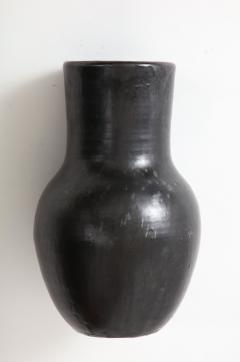 Large Matte Black Vallauris Vase with Glaze France c 1950 Signed BIOT - 2458615