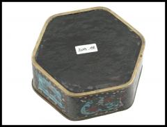 Large Meiji Japanese Cloisonne Enamel Box with Fruits Sea Life - 3901502