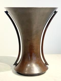 Large Meiji Period Bronze Trumpet Vase Japan c 1890s - 3889603