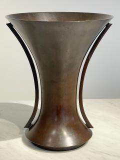 Large Meiji Period Bronze Trumpet Vase Japan c 1890s - 3889605