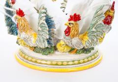 Large Mid 20th Century Italian Oval Rooster Polychrome Six Bottle Wine Cooler - 4549471