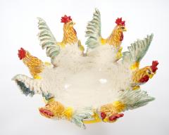 Large Mid 20th Century Italian Oval Rooster Polychrome Six Bottle Wine Cooler - 4549479
