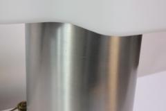 Large Mid Century Brushed Aluminum and Cased Glass Cruciform Table Lamp - 2835945