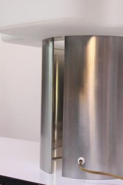 Large Mid Century Brushed Aluminum and Cased Glass Cruciform Table Lamp - 2835946