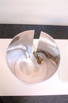 Large Mid Century Brushed Aluminum and Cased Glass Cruciform Table Lamp - 2835947