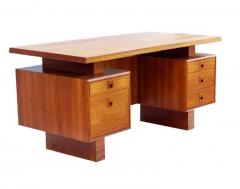 Large Mid Century Danish Modern Teak Executive Desk Two Sided with Floating Top - 3313802