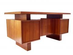 Large Mid Century Danish Modern Teak Executive Desk Two Sided with Floating Top - 3313806