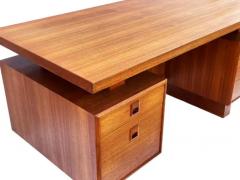 Large Mid Century Danish Modern Teak Executive Desk Two Sided with Floating Top - 3313809