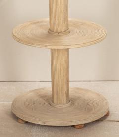 Large Mid Century French Cane and Bamboo Palm Tree Lamp - 4238343