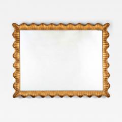 Large Mid Century Gilt Scallop Frame Mirror - 4598416