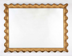 Large Mid Century Gilt Scallop Frame Mirror - 4598417
