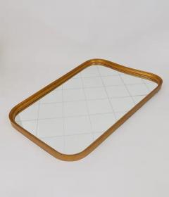 Large Mid Century Golden Wall Mirror with Faceted Check Pattern Austria 1950s - 4062559