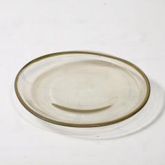 Large Mid Century Hand Blown Murano Glass Bowl W 24 Karat Gold Fleck Detailing - 4265936