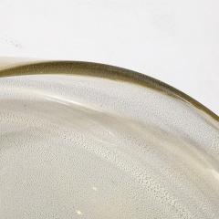 Large Mid Century Hand Blown Murano Glass Bowl W 24 Karat Gold Fleck Detailing - 4265939