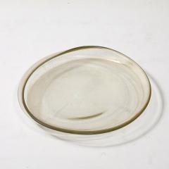 Large Mid Century Hand Blown Murano Glass Bowl W 24 Karat Gold Fleck Detailing - 4265940