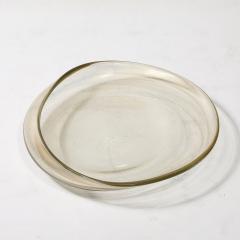 Large Mid Century Hand Blown Murano Glass Bowl W 24 Karat Gold Fleck Detailing - 4265941