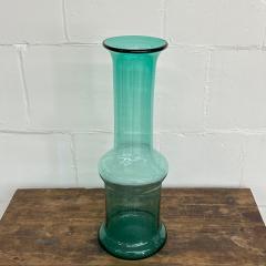Large Mid Century Handblown Glass Turquoise Long Floor or Table Vase by Blenko - 3079230