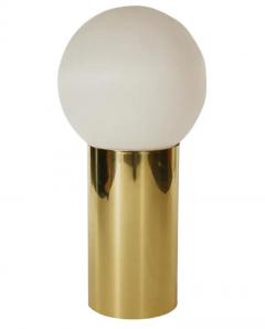 Large Mid Century Modern Brass Cylindrical Ball Table or Floor Lamp - 2478439