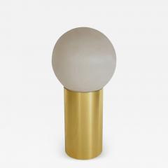 Large Mid Century Modern Brass Cylindrical Ball Table or Floor Lamp - 2482711