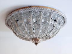 Large Mid Century Modern Crystal Glass Flush Mount or Sconce Germany 1950s - 2257694