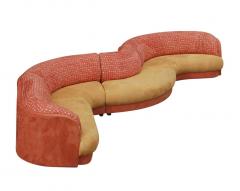 Large Mid Century Modern Curved Serpentine Sectional Sofa - 1958454