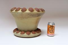 Large Mid Century Modern Glazed Terracotta Planter with Saucer by Deanna Nichols - 4452983
