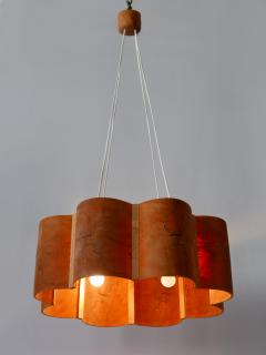 Large Mid Century Modern Pine Wood Pendant Lamp or Chandelier Sweden 1960s - 4007539