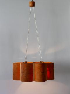 Large Mid Century Modern Pine Wood Pendant Lamp or Chandelier Sweden 1960s - 4007544