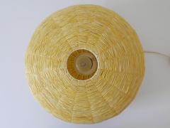 Large Mid Century Modern Raffia Bast Pendant Lamp or Hanging Light Germany 1970s - 2803392