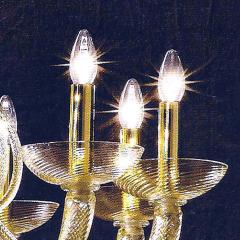 Large Mid Century Modern Style Twelve Arm Gold Murano Glass Chandelier - 1787154