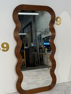 Large Mid Century Modern Wave Frame Mirror in Oak - 4300455