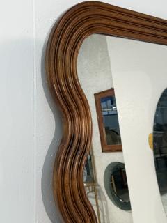 Large Mid Century Modern Wave Frame Mirror in Oak - 4300457