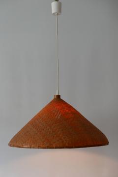 Large Mid Century Modern Wicker Pendant Lamp or Hanging Light Germany 1960s - 1941823