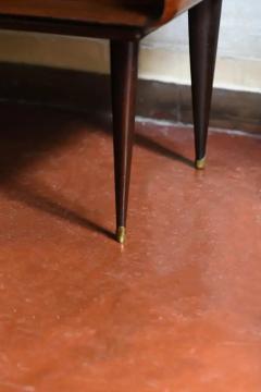 Large Mid Century Sideboard In Inlaid Wood With Glass Shelf 1950 60 - 3730362