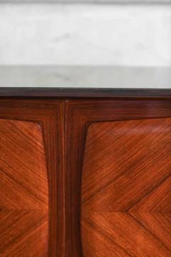 Large Mid Century Sideboard In Inlaid Wood With Glass Shelf 1950 60 - 3730368