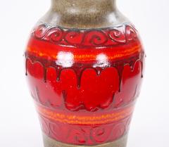 Large Mid Century West German Porcelain Vase Orange Beige Brown 18 Tall - 4707795