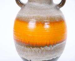 Large Mid Century West German Porcelain Vase Orange Beige Brown 18 Tall - 4707807