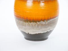 Large Mid Century West German Porcelain Vase Orange Beige Brown 18 Tall - 4707809