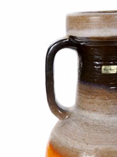 Large Mid Century West German Porcelain Vase Orange Beige Brown 18 Tall - 4707811